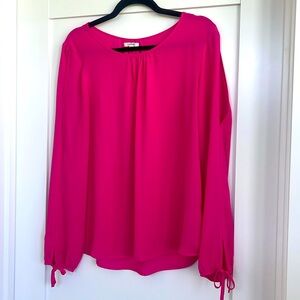 Maurice’s fuchsia long sleeve blouse with cutout sleeves